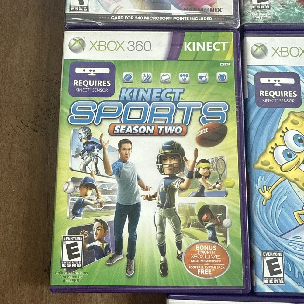 Lot Of (5) XBOX 360 Games Kinect Disney, SpongeBob, Adventures, Sports, Dance